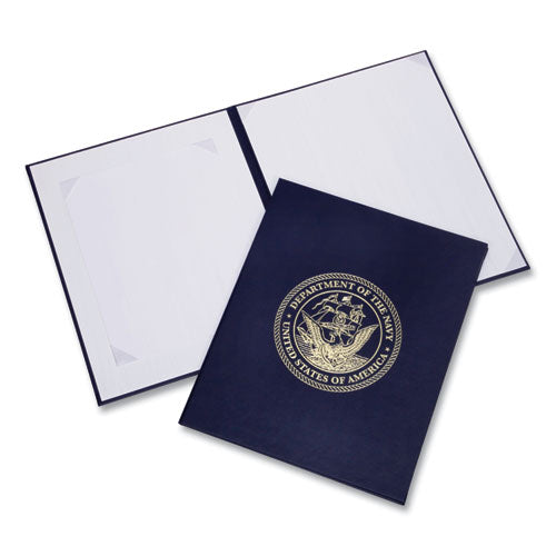 Image of 7510017011808, SKILCRAFT Awards Certificate Binder, Navy Seal, 14.5 x 11.5, Navy Blue/Gold