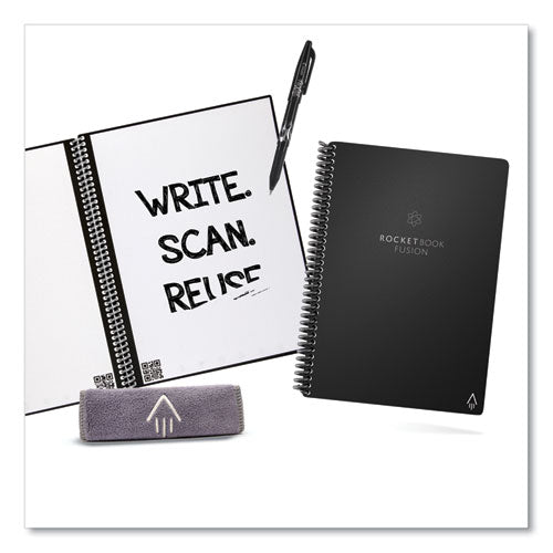 Image of Fusion Smart Notebook, Seven Assorted Page Formats, Black Cover, (18) 8.8 x 6 Sheets