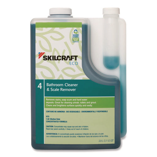 Image of 7930017148379, SKILCRAFT ECO Bathroom Cleaner and Scale Remover Concentrate, 2 L Bottle, 4/Pack