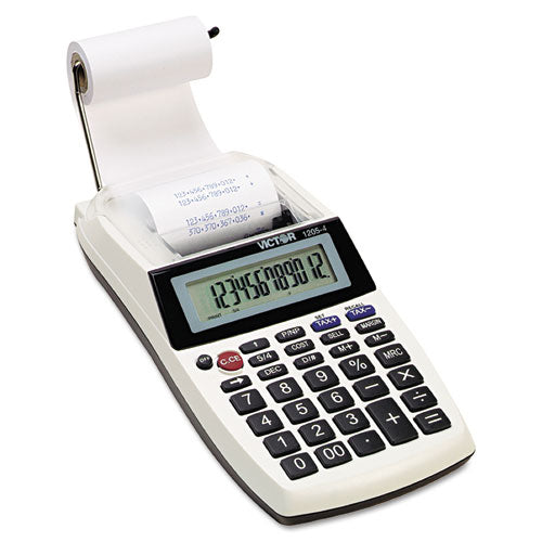 Image of Victor® 1205-4 Palm/desktop One-Color Printing Calculator, Black Print, 2 Lines/sec