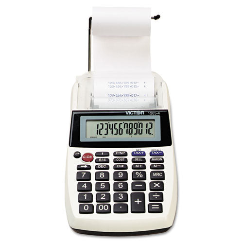 Image of Victor® 1205-4 Palm/desktop One-Color Printing Calculator, Black Print, 2 Lines/sec