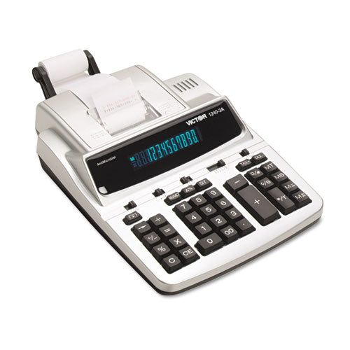Image of Victor® 1240-3a Antimicrobial Printing Calculator, Black/red Print, 4.5 Lines/sec