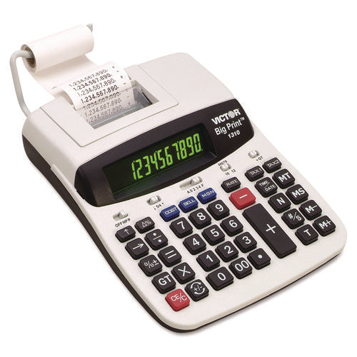 Image of Victor® 1310 Big Print Commercial Thermal Printing Calculator, Black Print, 6 Lines/sec