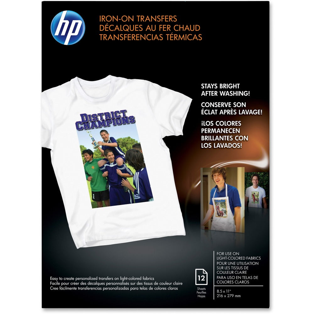 Image of Hewlett-Packard Iron-On Transfers,Inkjet,8-1/2"x11",12/PK,91 GE/102 ISO