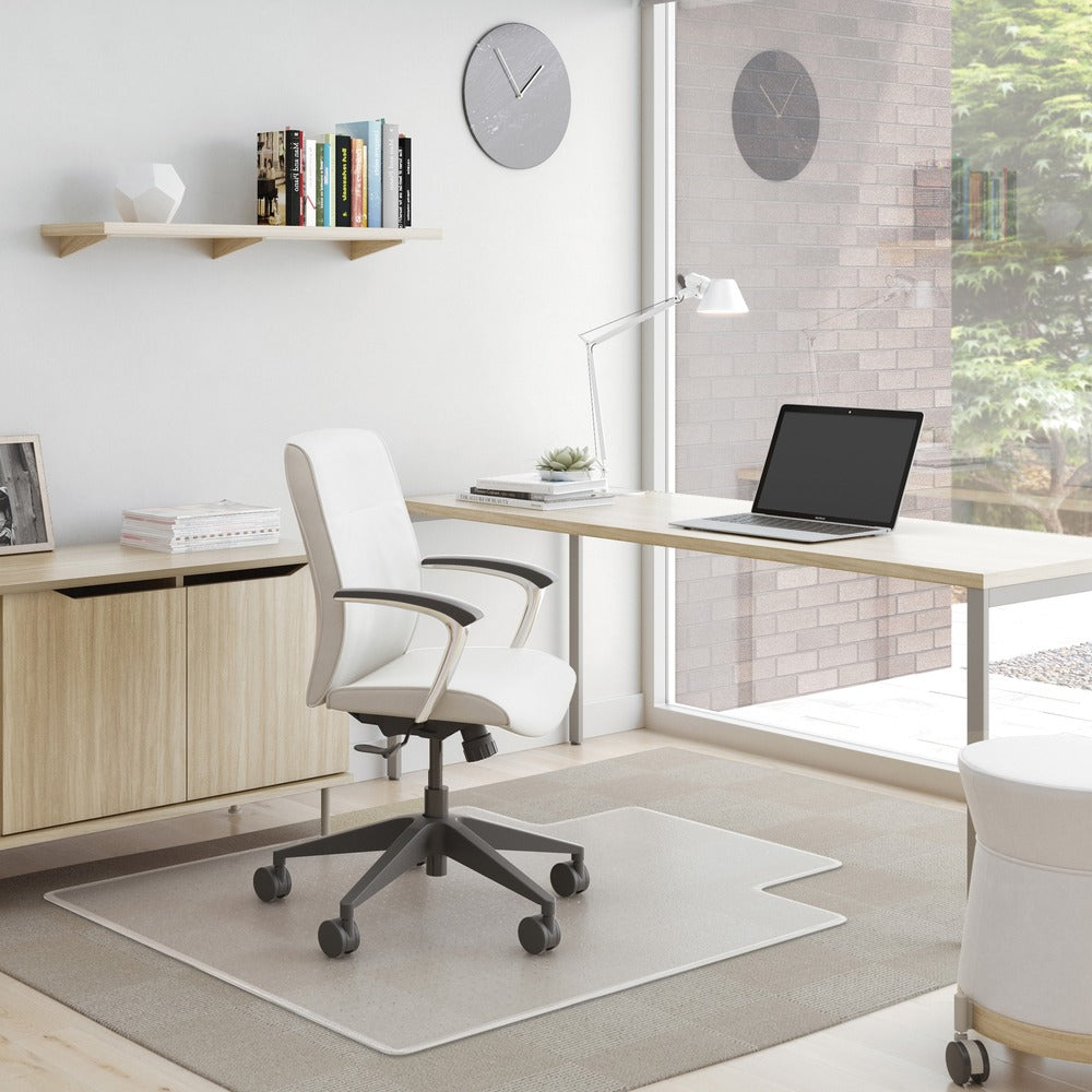 Image of Deflecto Chairmat, Wide, 46"x60", Lip 25"x12", Beveled Edge, Clear