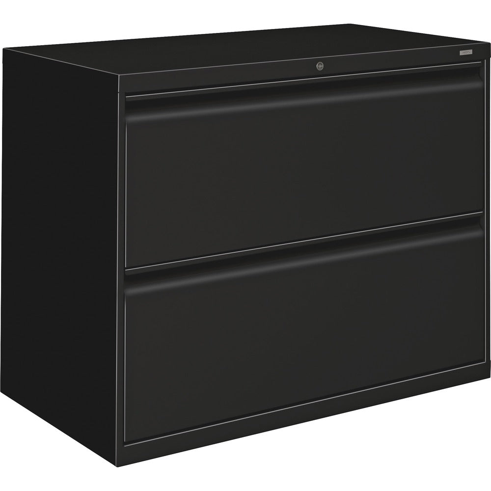 Image of The HON Company Lateral File, 2-Drawer, w/Lock, 36"x18"x28", Black