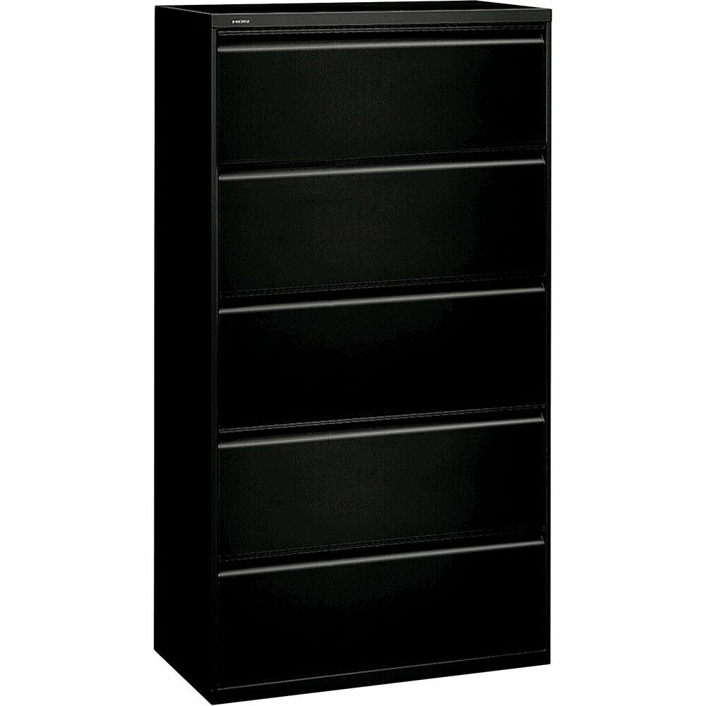 Image of The HON Company Lateral File, 5-Drawer, Locking, 36"x18"x64-1/4", Black
