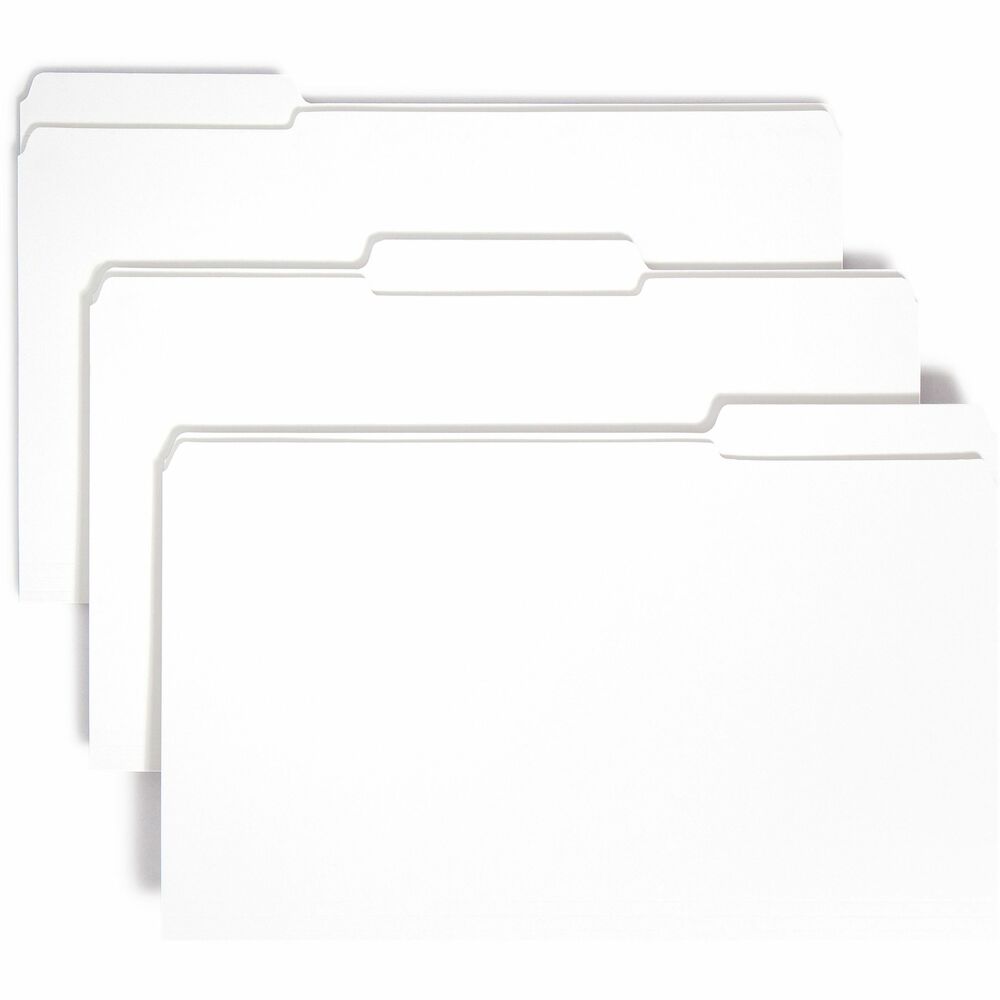 Image of Smead File Folder,1/3 AST 2-Ply Tab Cut,Legal,100/BX,White