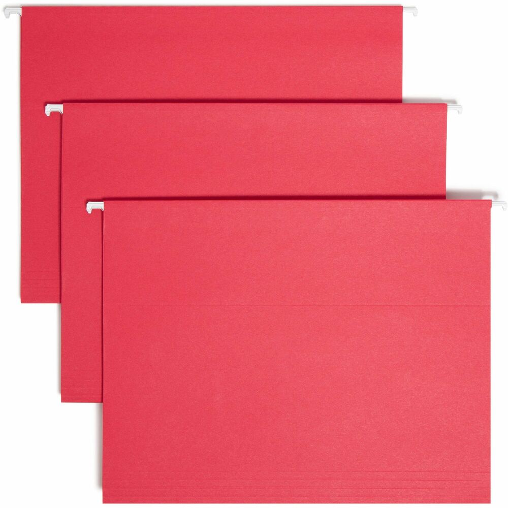 Image of Smead Hanging Folders w/Poly Tab, 1/5 Tab, Ltr, 25/BX, Red