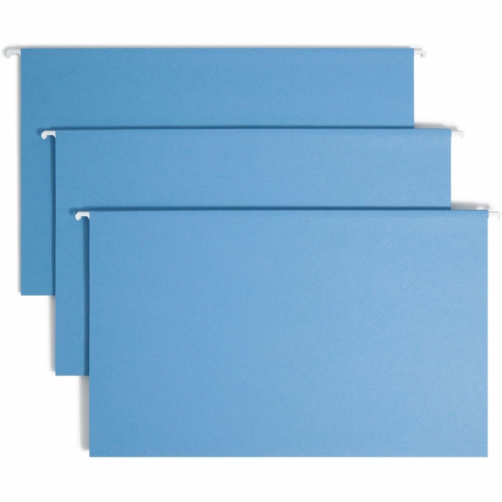 Image of Smead Hanging Folders w/Poly Tab, 1/5 Tab, Lgl, 25/BX, Blue