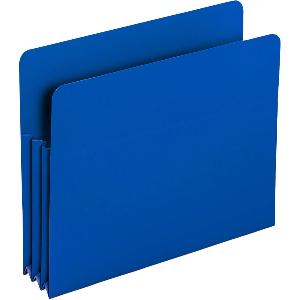 Image of Smead Poly Pockets, 3-1/2" Expansion, Letter, 4/PK, Blue
