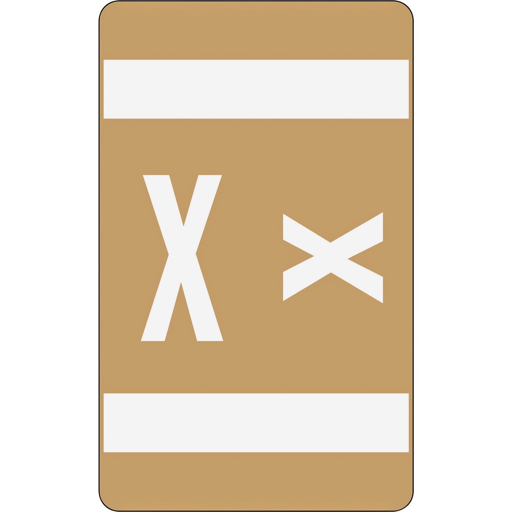 Image of Smead Color Coded Label, "X", 100/PK, Light Brown