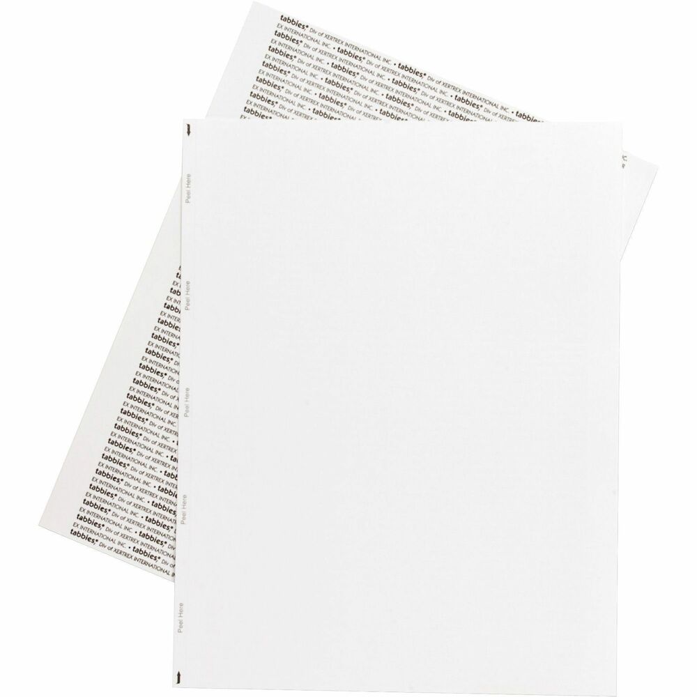 Image of Tabbies Transcription Labels,Unruled,1/Sht,8-1/2"x11",100/BX,White