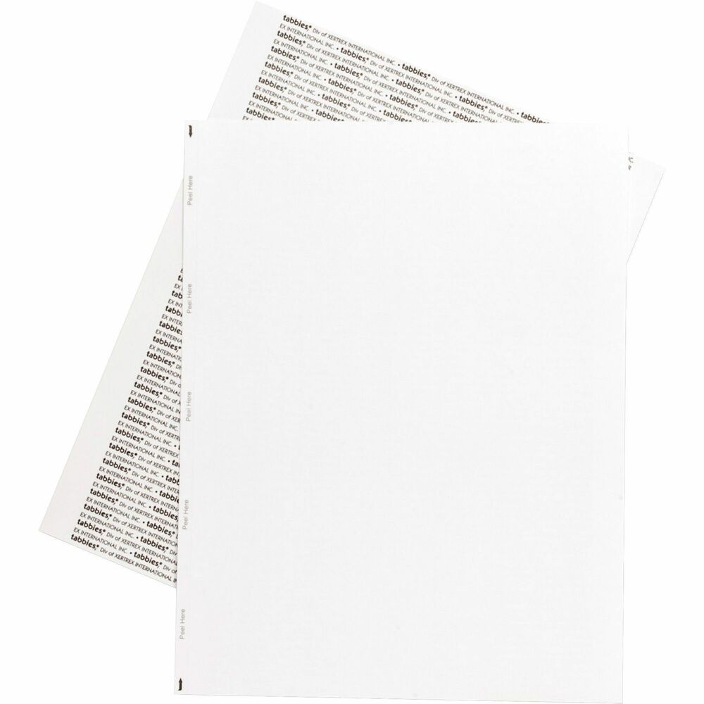Image of Tabbies Transcription Labels,Unruled,1/Sht,8-1/2"x11",1000/BX,White