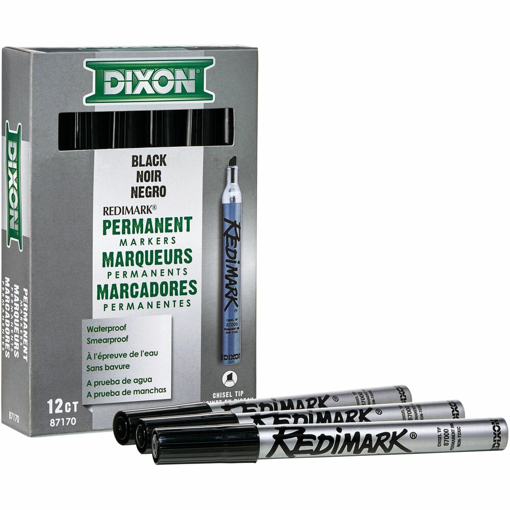 Image of Dixon Ticonderoga Company Redimark Permanent Marker, Chisel Point, Black
