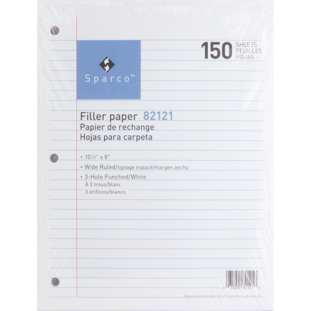 Image of Sparco Filler Paper, Wide-Ruled, 16lb., 10-1/2"x8", 150/PK, WE