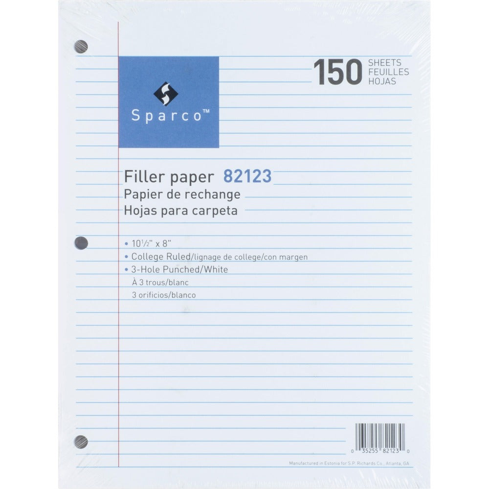 Image of Sparco Filler Paper, College-Ruled, 16lb., 10-1/2"x8", 150/PK, WE
