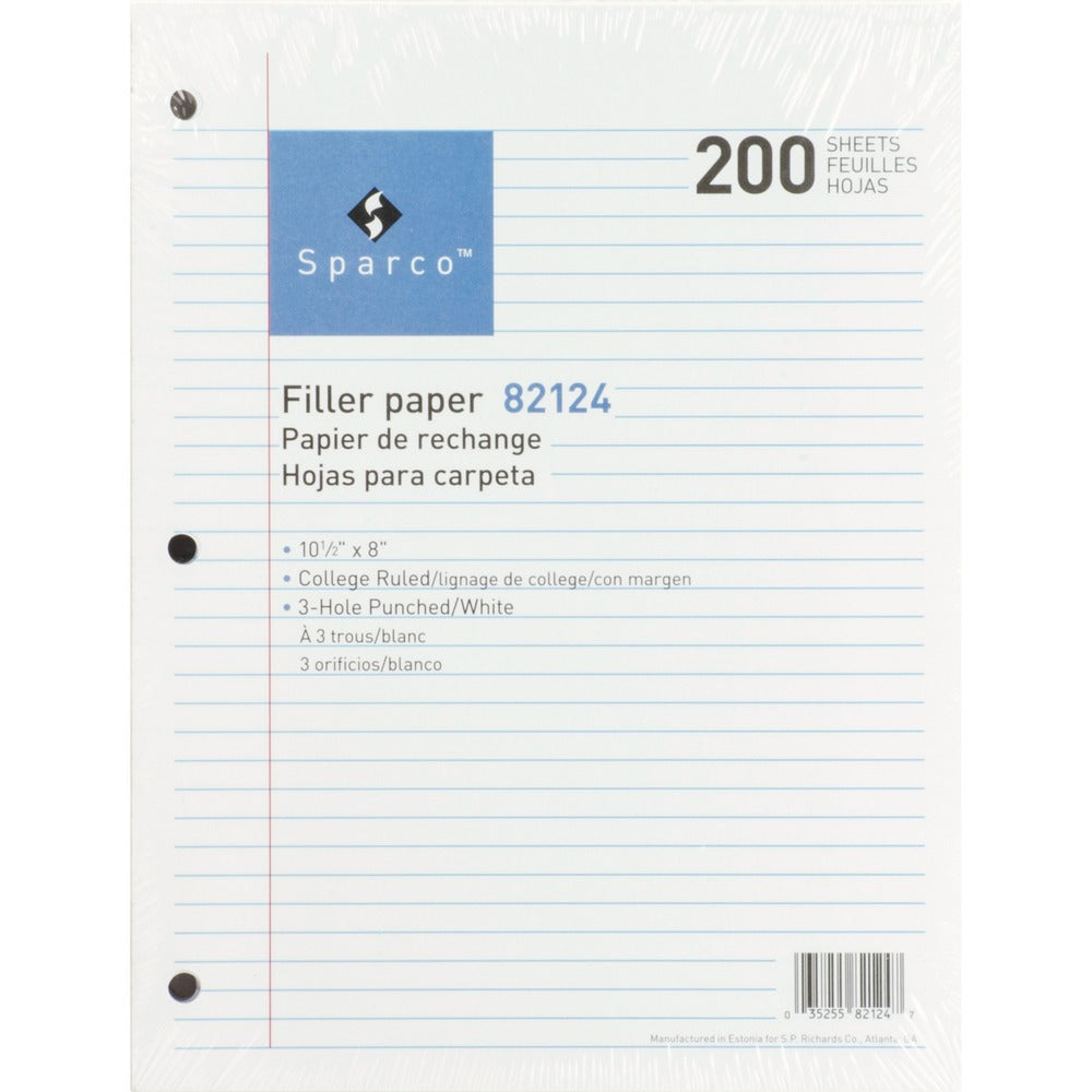 Image of Sparco Filler Paper, College-Ruled, 16lb., 10-1/2"x8", 200/PK, WE