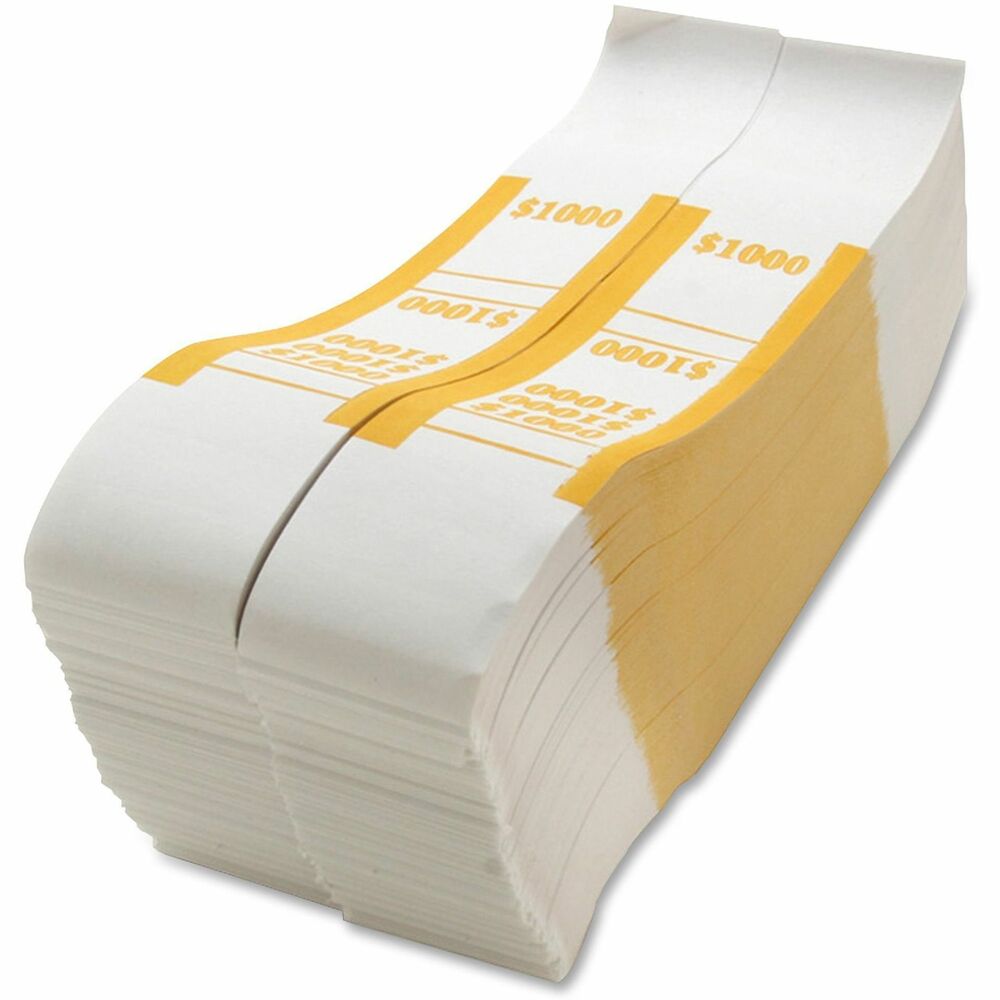 Image of Sparco Bill Strap,f/$10 Bills,$1000 Capacity,1000/PK,White/Yellow
