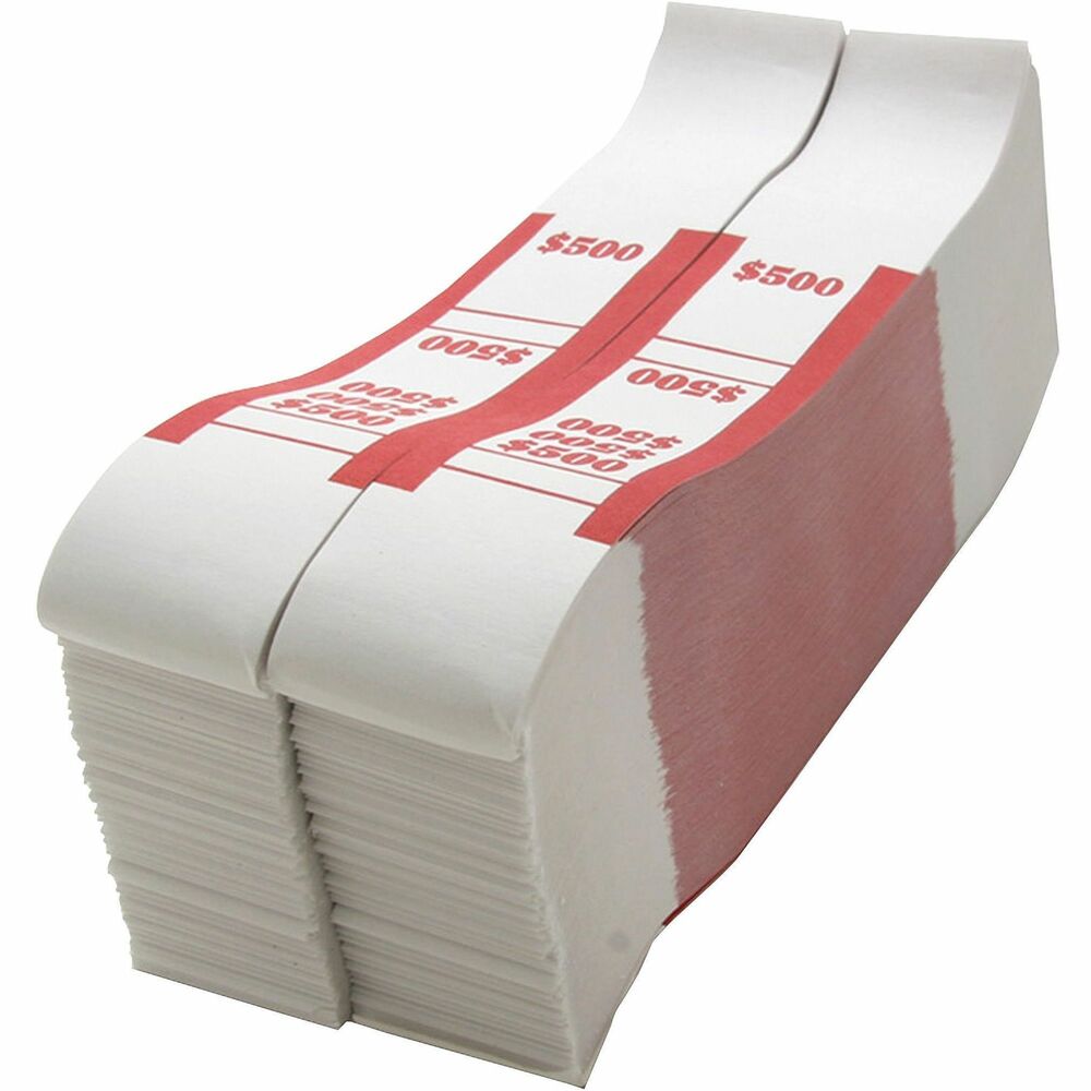 Image of Sparco Bill Strap,f/$5 Bills,$500 Capacity,1000/PK,White/Red