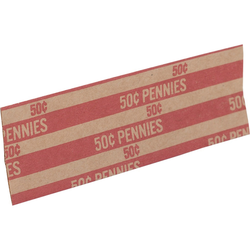 Image of Sparco Coin Wrapper, 60 lb., Pennies, .50, 1000/PK, Red