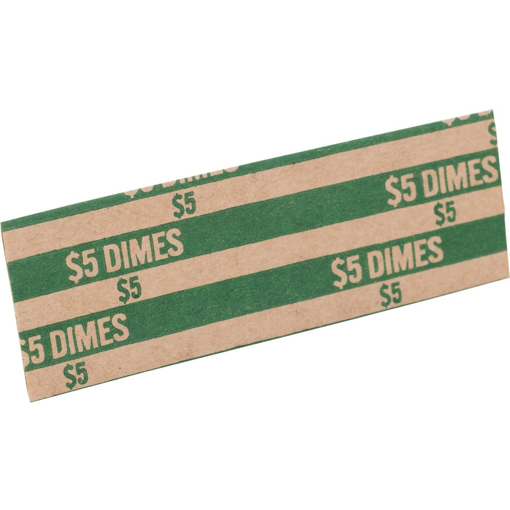 Image of Sparco Coin Wrapper, 60 lb., Dimes, 5.00, 1000/PK, Green