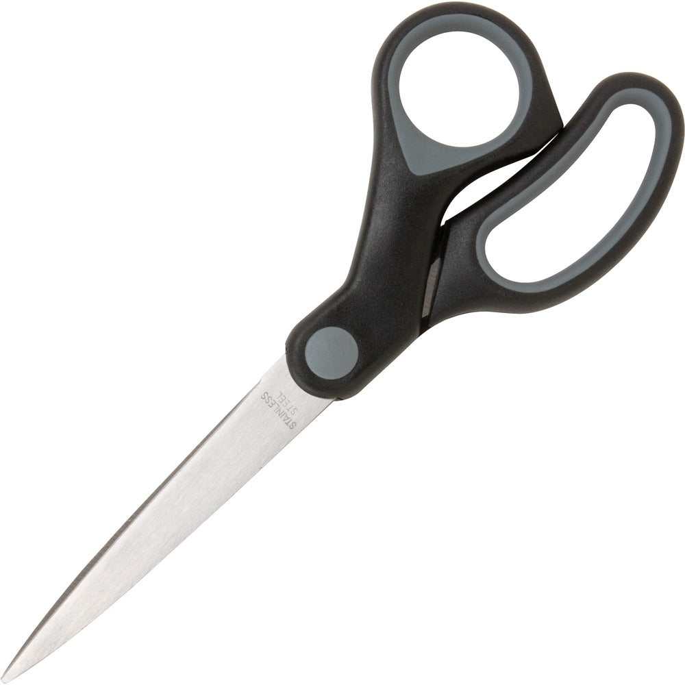 Image of Sparco Straight Scissors, Rubber Handles, 8" Straight, Black