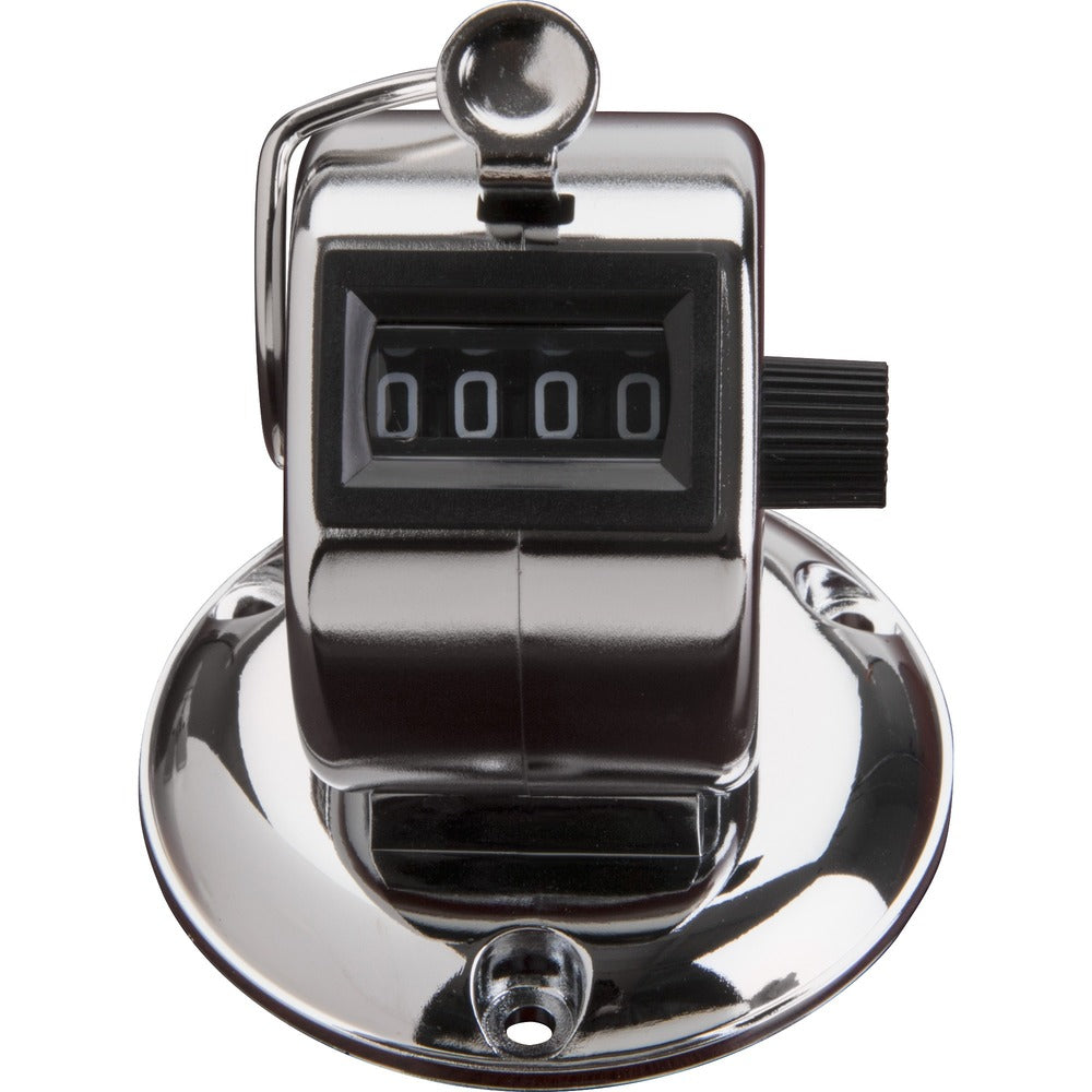 Image of Sparco Tally Counter With Base, Steel, Chrome-plated, Silver