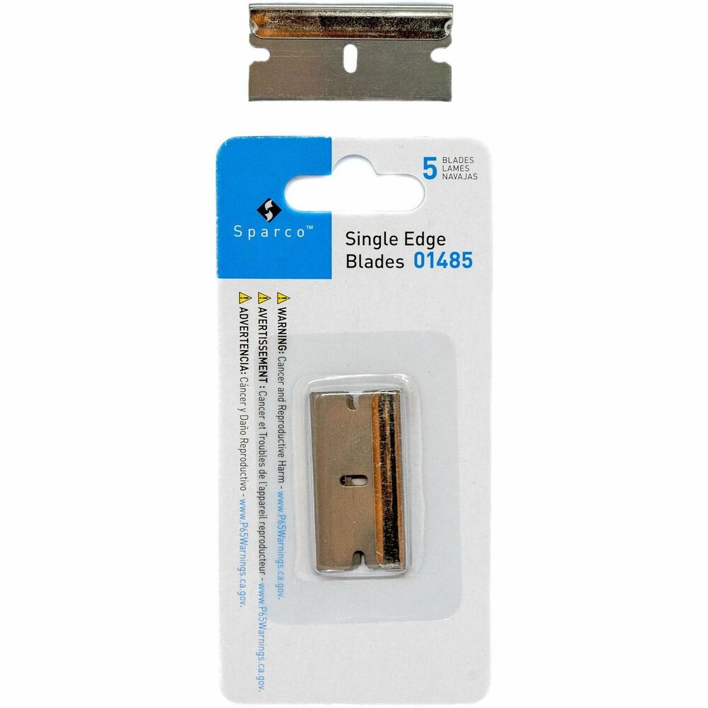 Image of Sparco Single Edge Replacement Blades, 5/PK, Silver