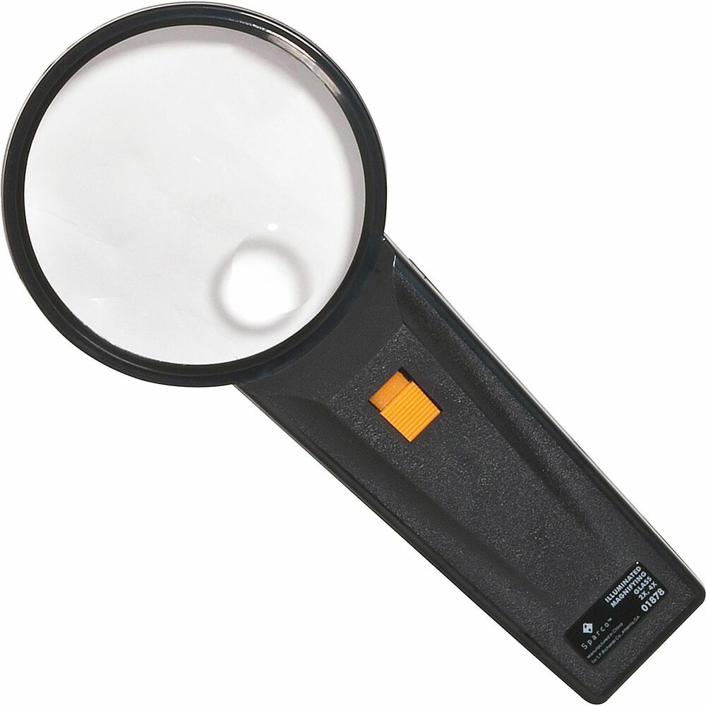 Image of Sparco Illuminated Magnifier,Round,2X Main/4X Bifocal,3" Dia.,BK