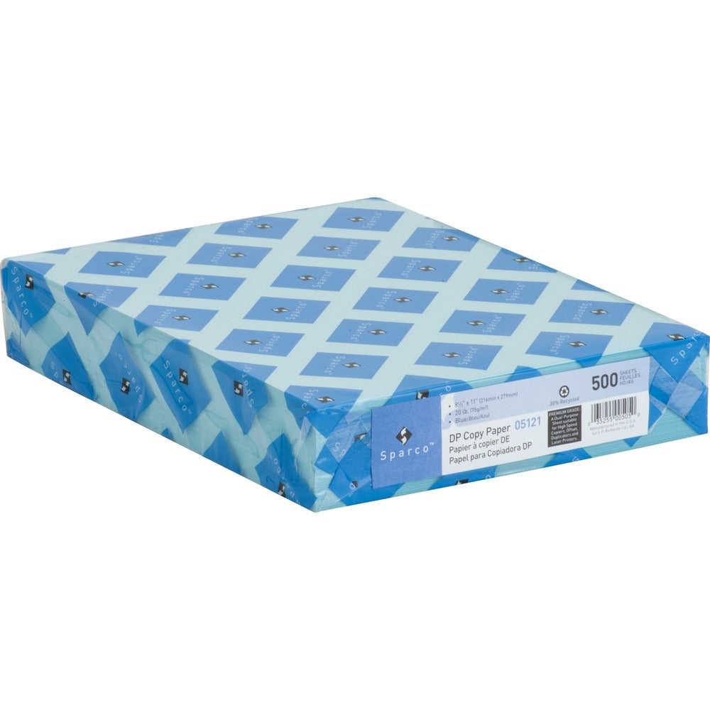 Image of Sparco Premium Copy Paper, 20Lb, 8-1/2"x11", 500/RM, Blue