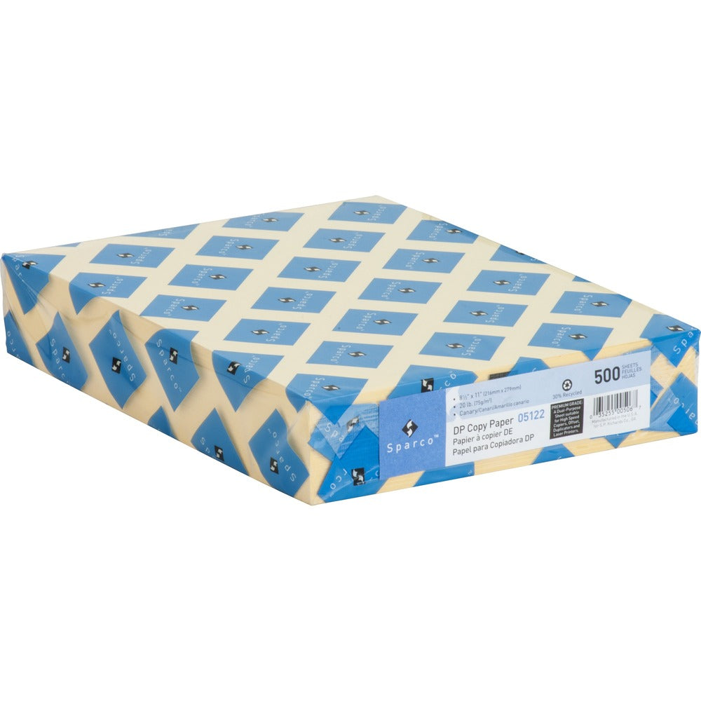 Image of Sparco Premium Copy Paper, 20Lb, 8-1/2"x11", 500/RM, Canary
