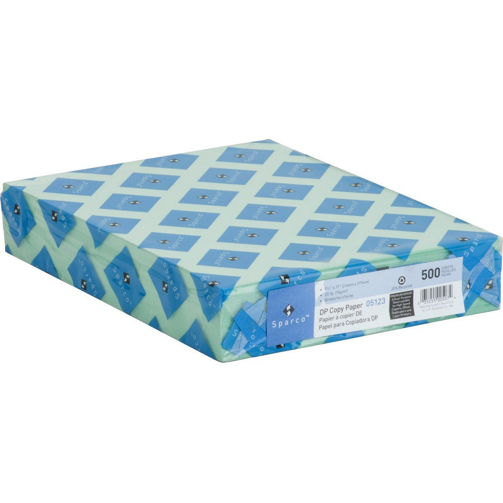Image of Sparco Premium Copy Paper, 20Lb, 8-1/2"x11", 500/RM, Green