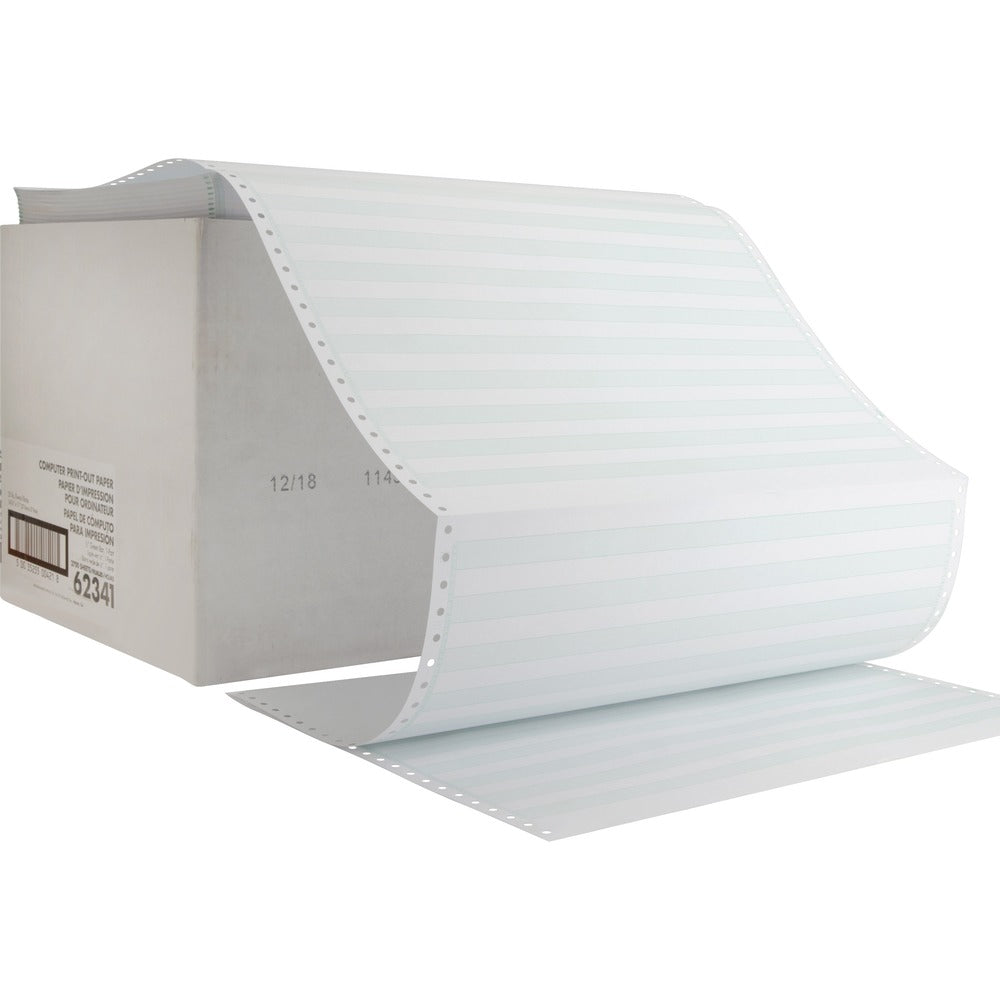 Image of Sparco Computer Paper,20 lb.,1Part, 14-7/8"x11",2700/CT,1/2" GN Bar