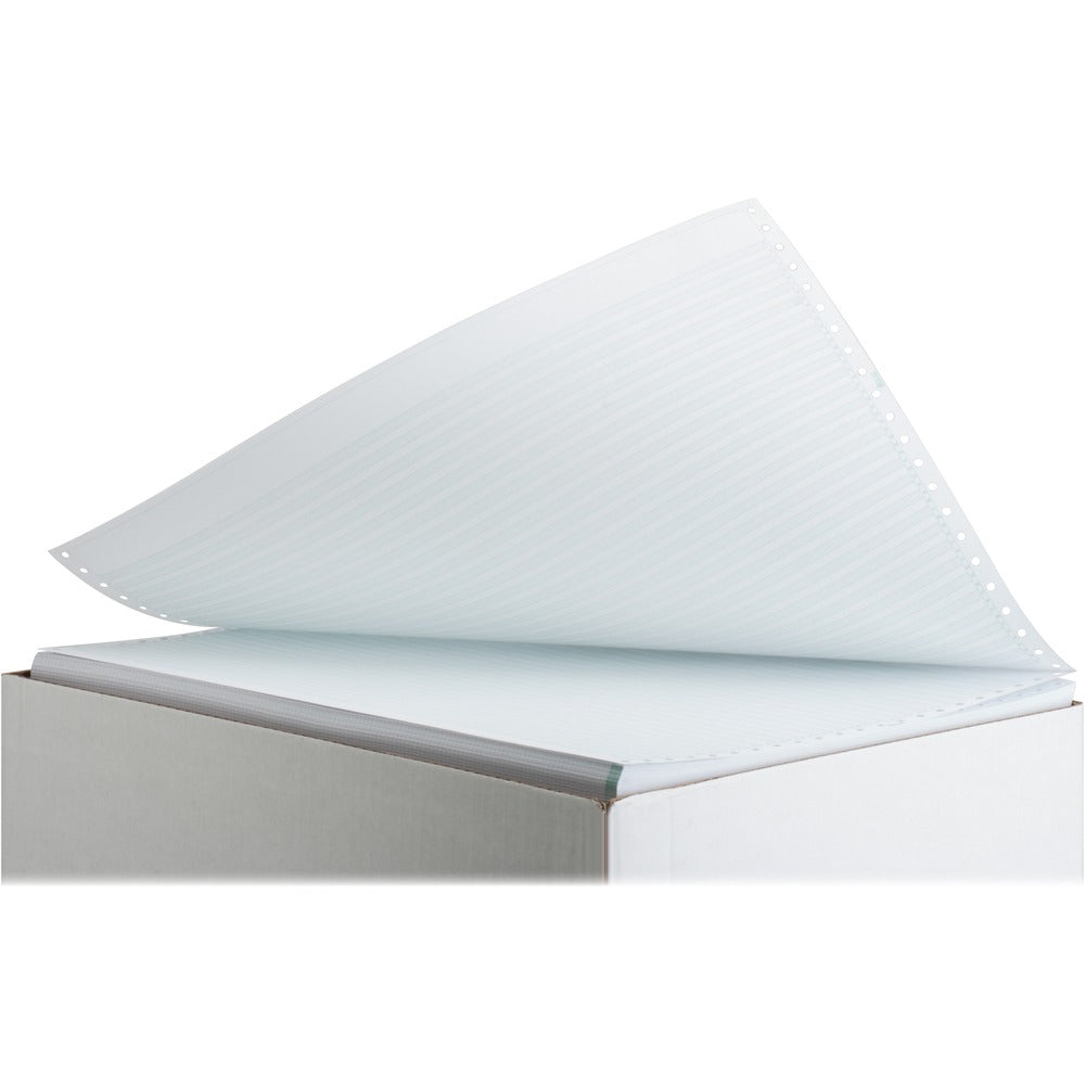 Image of Sparco Computer Paper,1 Part,14-7/8"x11",2700/CT, 1/6" Green Bar