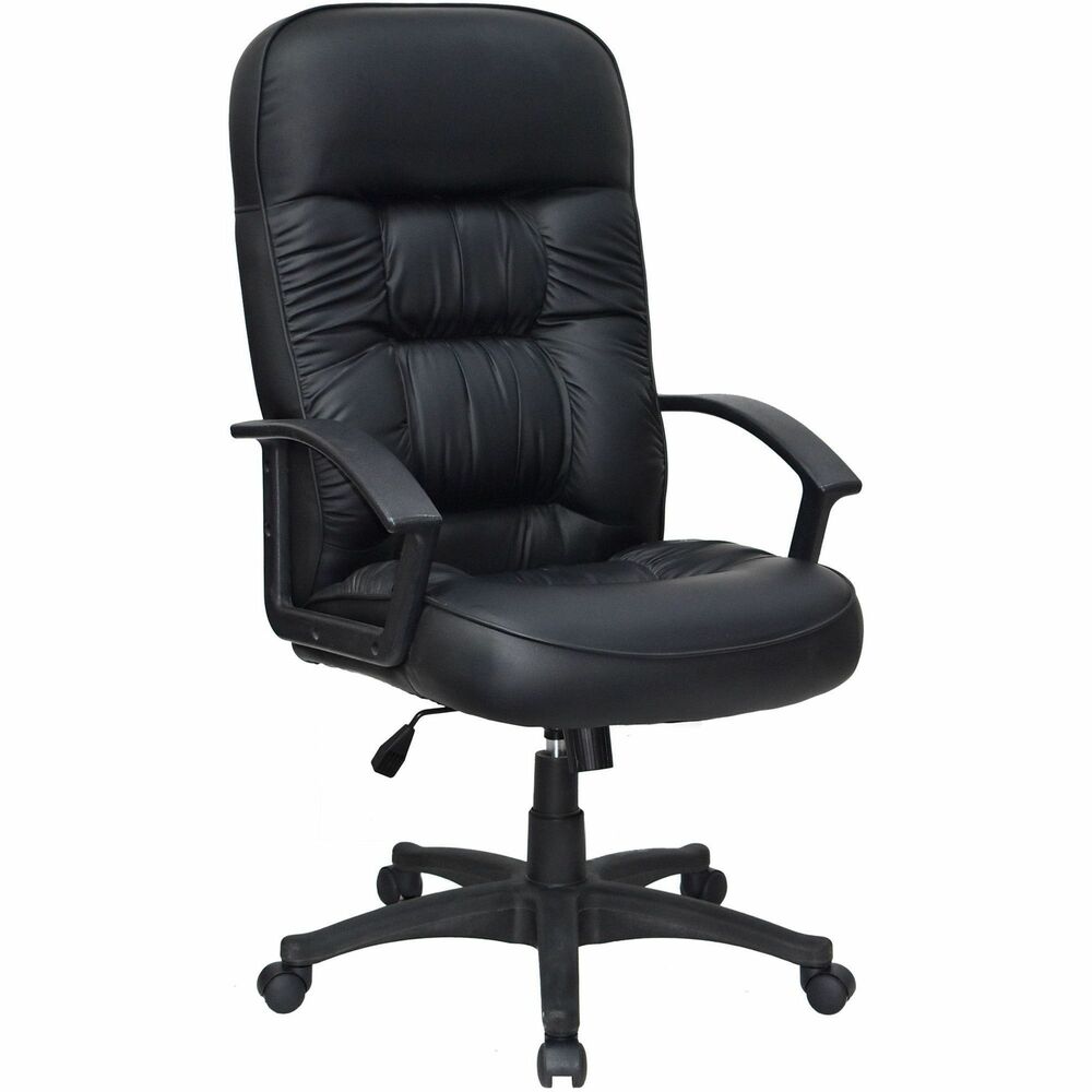 Image of Lorell Executive Hi-Back Chair,25-3/4"x29-3/4"x45-1/2"-49",BK Lthr