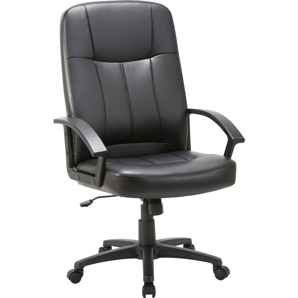 Image of Lorell Executive High-Back Chair,26"x29-1/2"x49-13/16",Black Lthr.