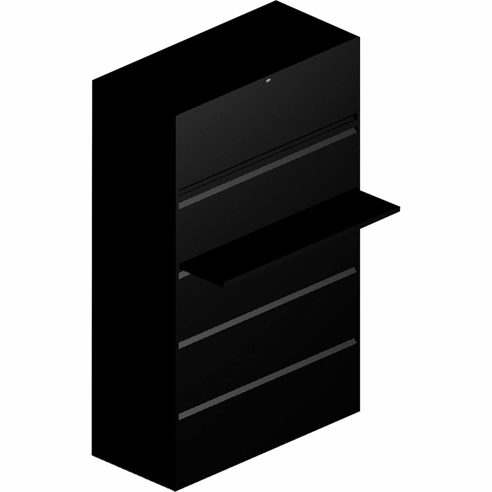 Image of The HON Company Lateral File, 5-Drawer, Locking, 42"x18"x64-1/4", Black