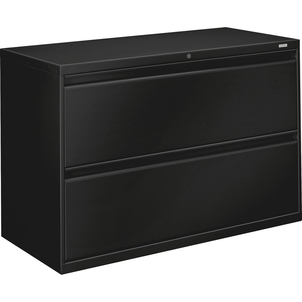 Image of The HON Company Lateral File, 2-Drawer, w/Lock, 42"x18"x28", Black