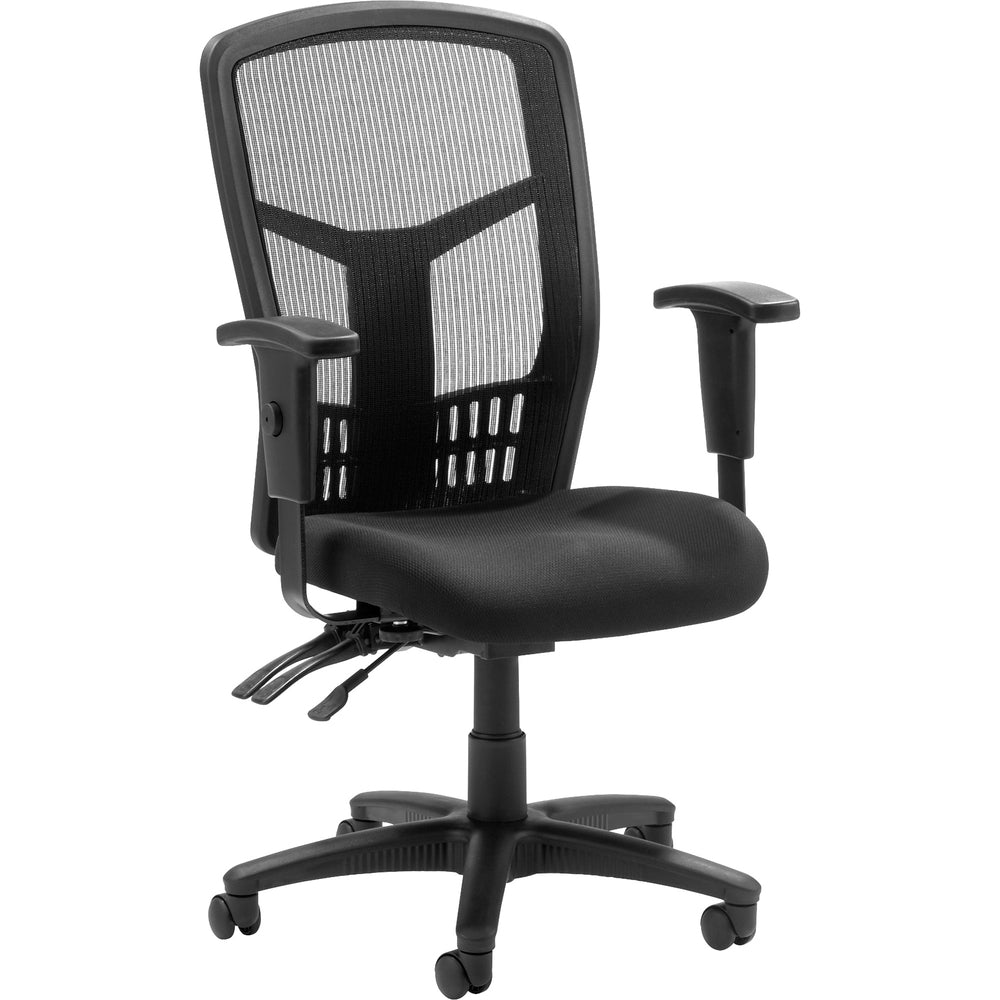 Image of Lorell High-Back Chair, Exec, Mesh, 28-1/2"x28-1/2"x45", Black