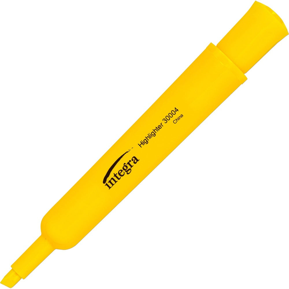 Image of Integra Desk Highlighter, Chisel Tip, 1 DZ, Fluorescent Yellow