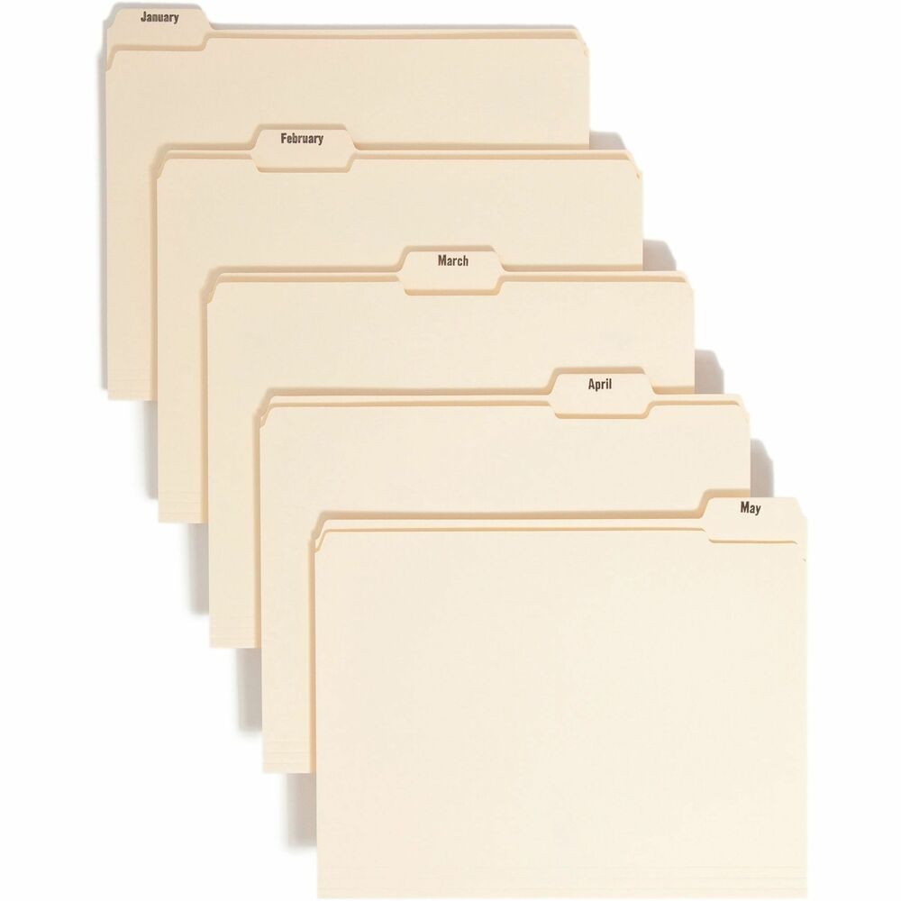 Image of Smead Indexed Folder,2-Ply,TopTab,Jan-Dec,11-5/8"x9-1/2",12/ST,MLA