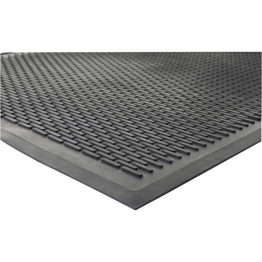 Image of Genuine Joe Scraper Mat, Outdoor, Rubber, Traps Dirt/Grime, 3'x5', Black