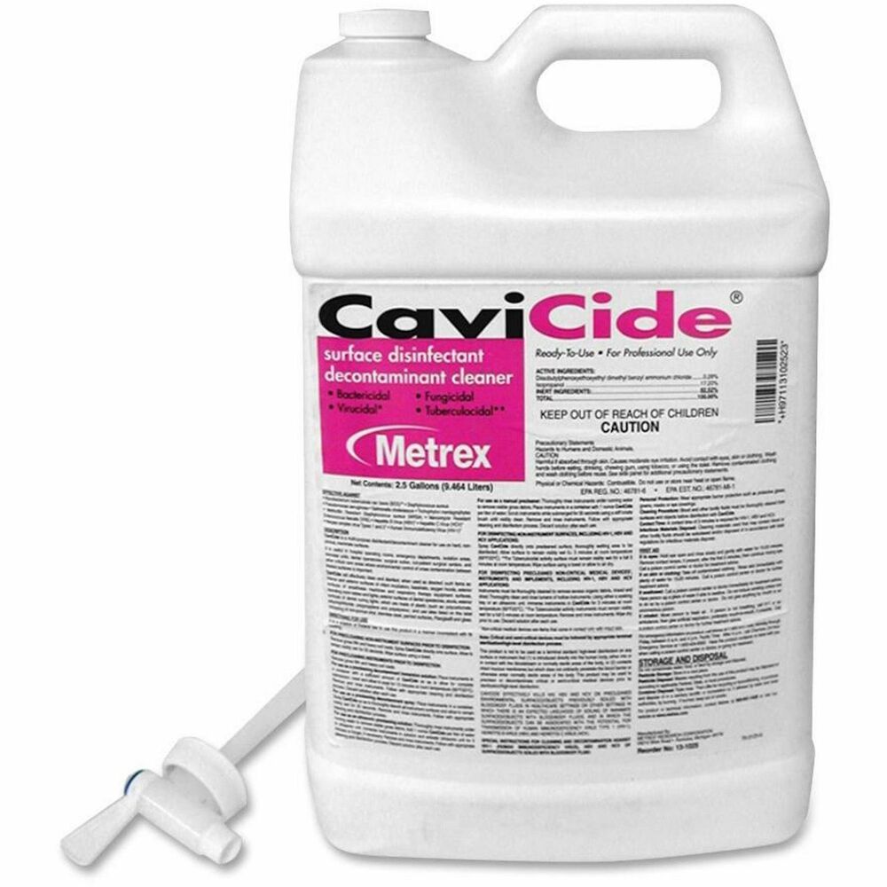 Image of Metrex Disinfectant/Cleaner, CaviCide, w/Spigot, 2-1/2 Gal, White