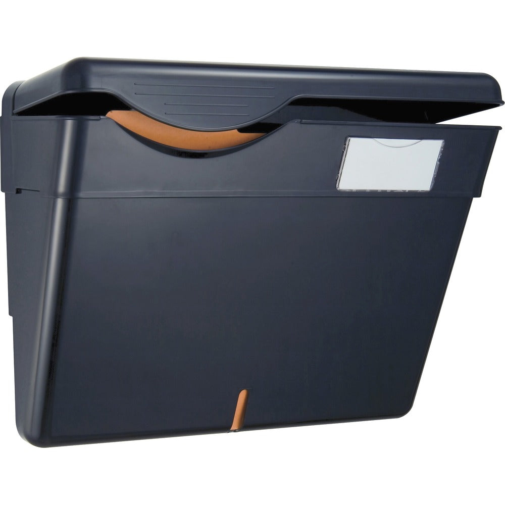 Image of Officemate Security Wall File, w/ Lid,13-1/4"x4-3/4"x9-3/4", Black