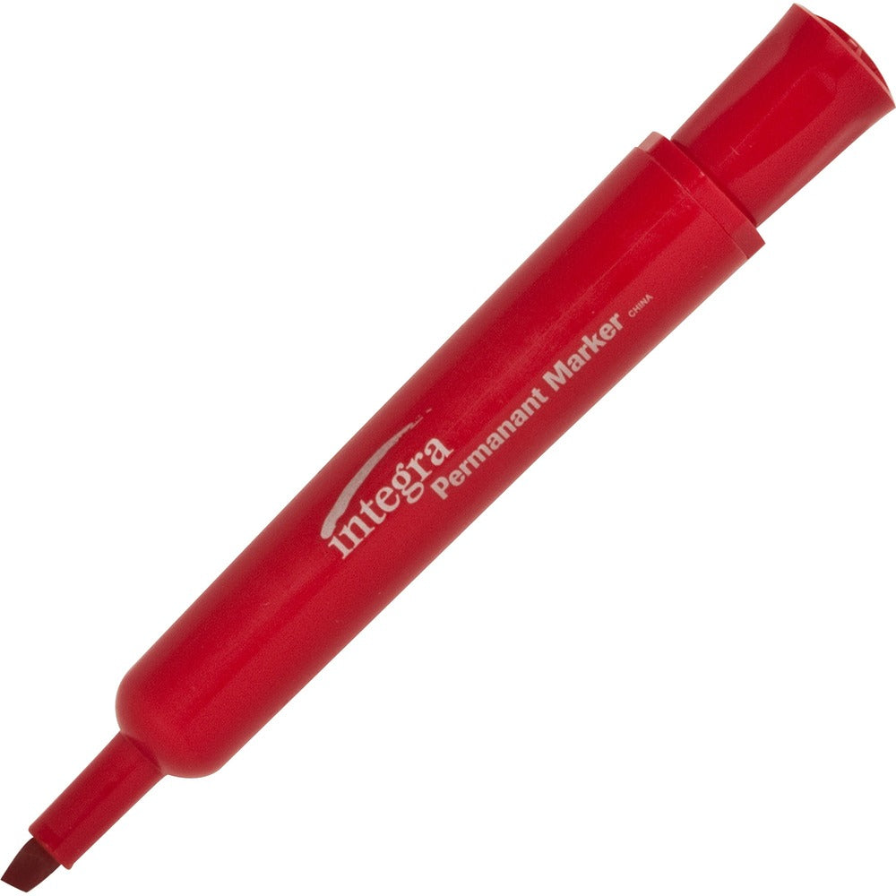 Image of Integra Permanent Marker, Chisel Tip, Red