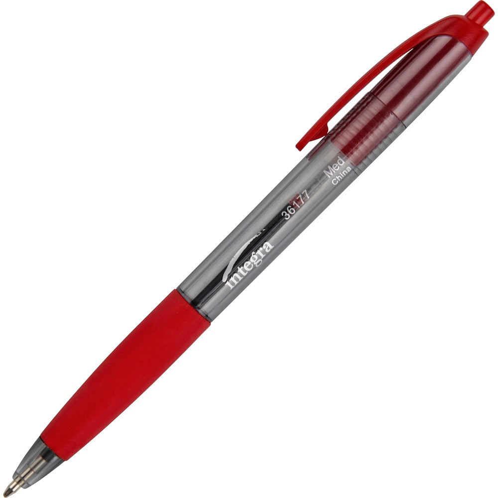 Image of Integra Ballpoint Pen,Retract.,Nonrefillable,Med. Pt.,RD Barrel/Ink
