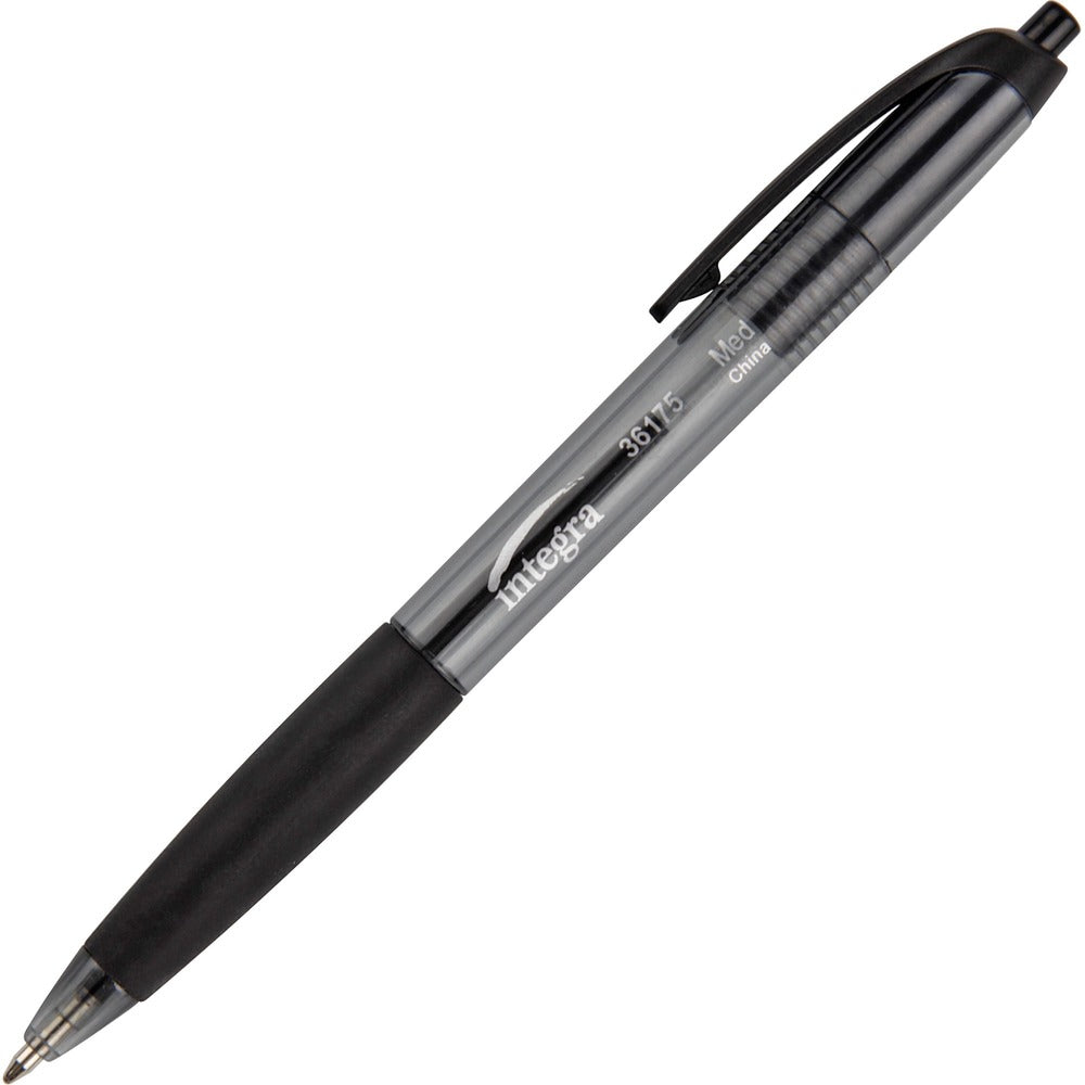 Image of Integra Ballpoint Pen,Retract.,Nonrefillable,Med. Pt.,BK Barrel/Ink