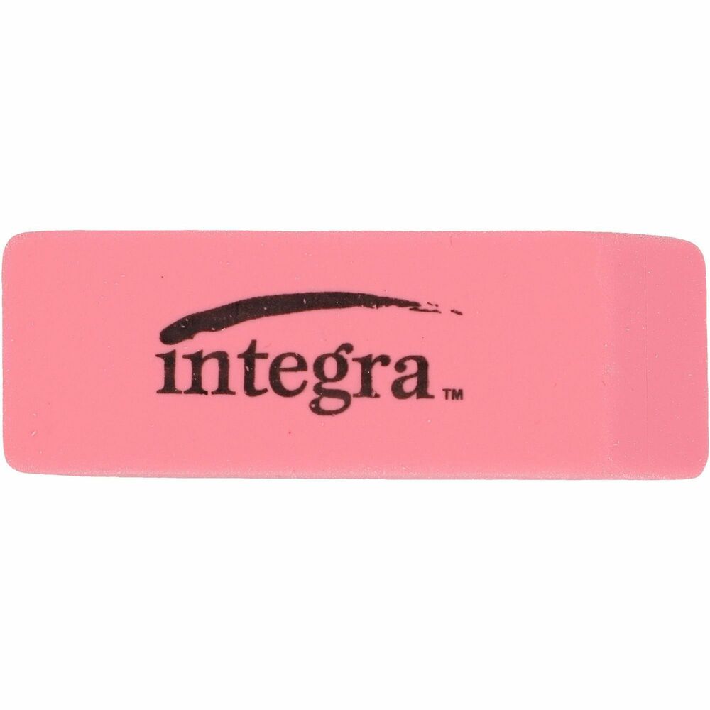 Image of Integra Pencil Eraser, Beveled End, Medium, 4/5"x2"x2/5", Pink