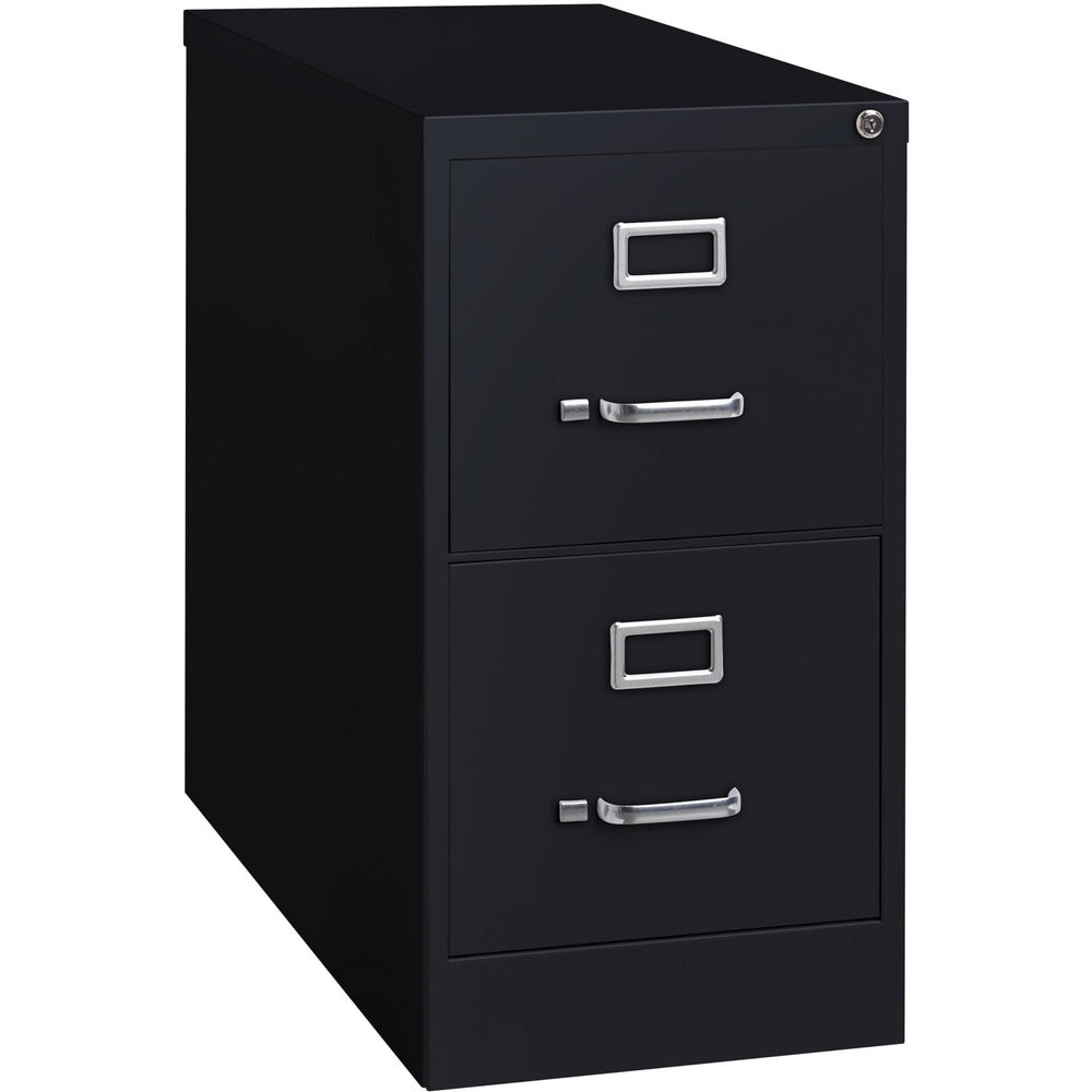 Image of Lorell 2-Drawer Vertical File,w/ Lock,15"x26-1/2"x28-3/8",Black